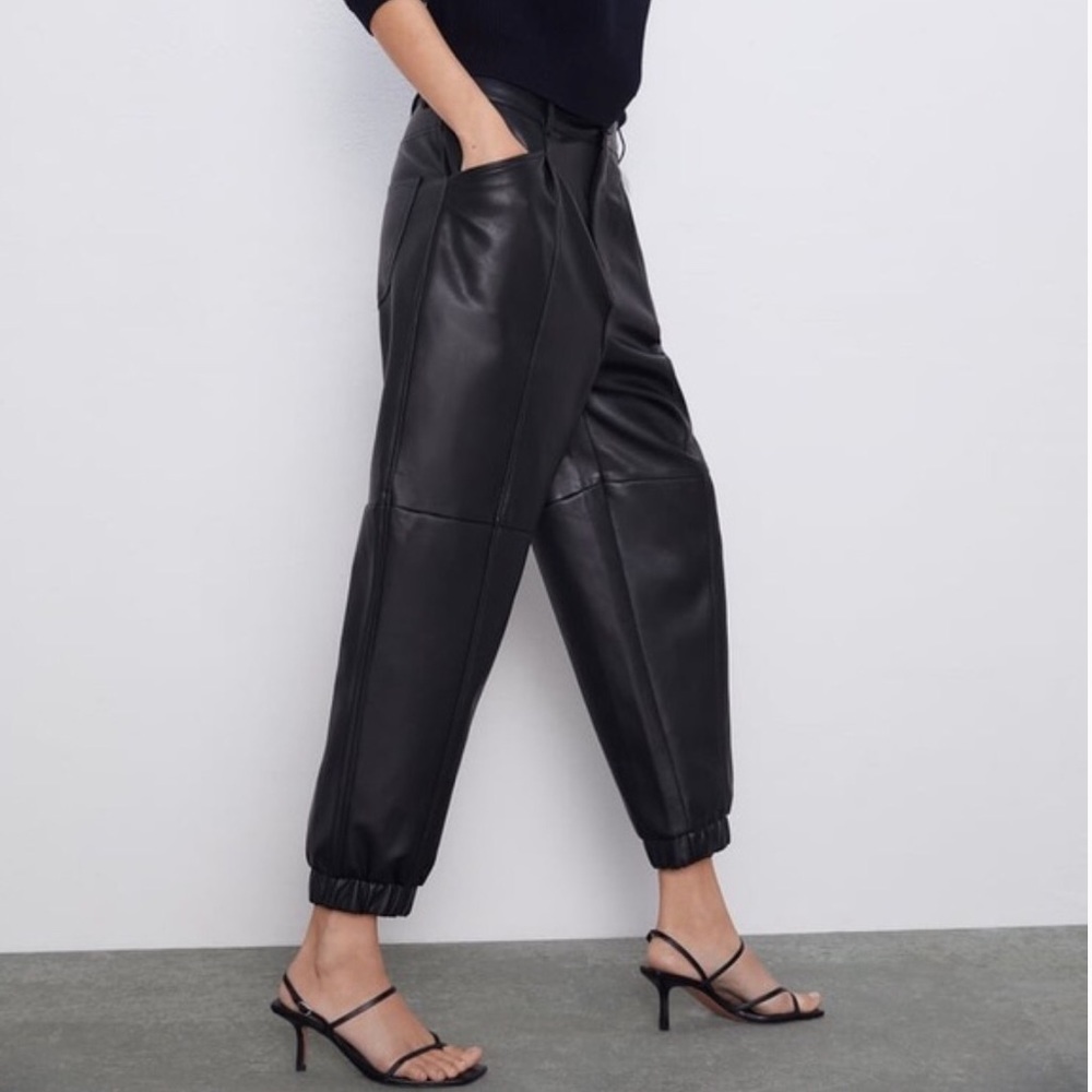 Zara Faux Leather Pants - Picture 1 of 6